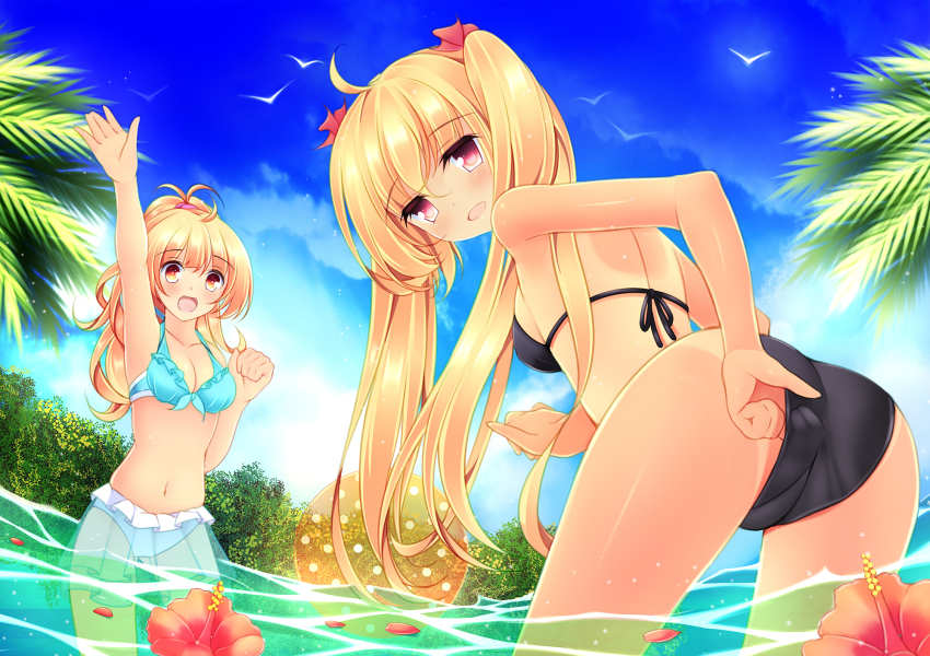 Blonde young anime outdoor