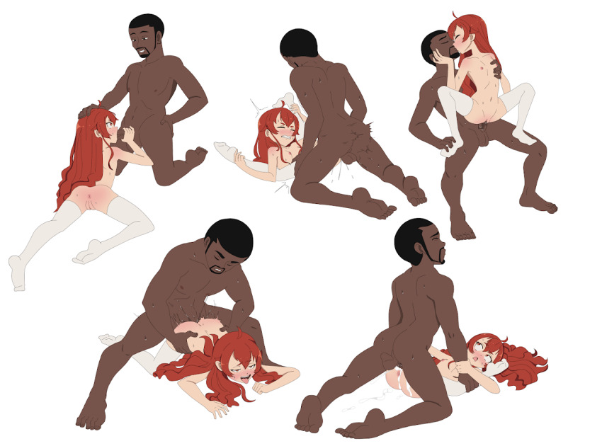 1boy 1girl age_difference anus ass blush breasts clenched_teeth closed_eyes commission constricted_pupils cum cum_in_pussy cum_overflow dark-skinned_male dark_skin eris_greyrat eye_contact fellatio from_behind full_body half-closed_eyes handjob hetero interracial kiss legs_up loli long_hair looking_at_another looking_down looking_to_the_side looking_up lying matching_hair/eyes multiple_views mushoku_tensei naughty_face navel nipples on_back on_stomach open_mouth oral penis profile pussy red_eyes red_hair reverse_suspended_congress second-party_source sex sex_from_behind simple_background size_difference small_breasts smile spread_legs surprised teeth thighhighs tongue tongue_out top-down_bottom-up torogao uncensored v_legs vaginal very_dark_skin warase white_background white_thighhighs