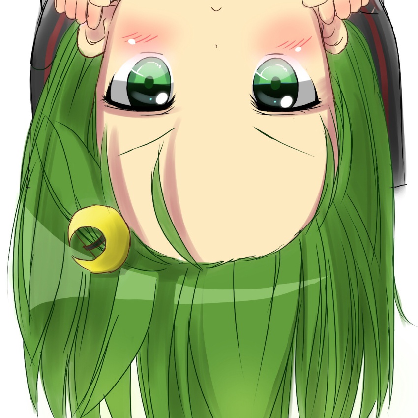 Anime girl green hair green eyes