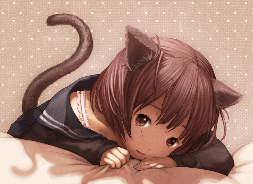 Anime girl with a cat